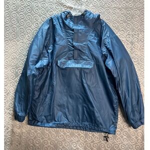 GAP Summit Anorak Windbreaker Jacket Blue Hooded Pullover Men's Size L‎